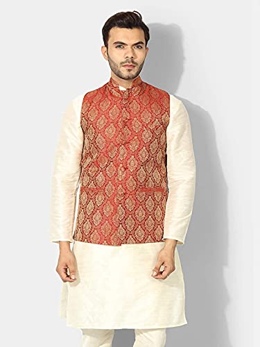 Image of Mens Kurta Pyjama Set with Designer Ethnic Nehru Jacket