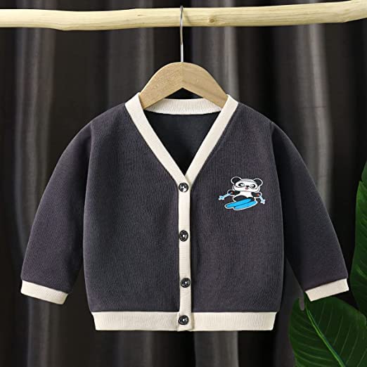 Image of MOMISY Baby Boy & Girls Kids Children Infant Sweater Jacket Front Button Open Cardigan-Set of 2