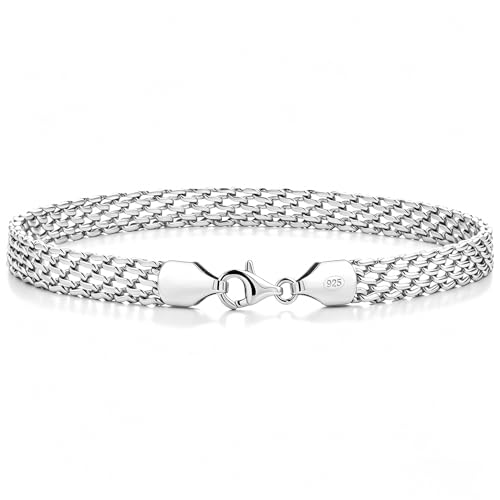 Pulsera fina malla 5mm de plata 925 unisex miniatura 1