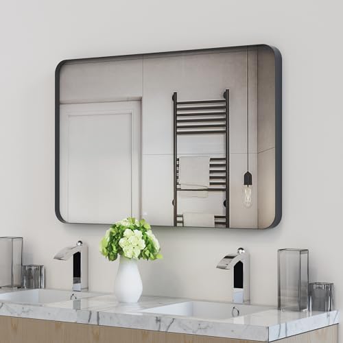 VocalStar Black Metal Framed Bathroom Mirror for Wall, 40 x