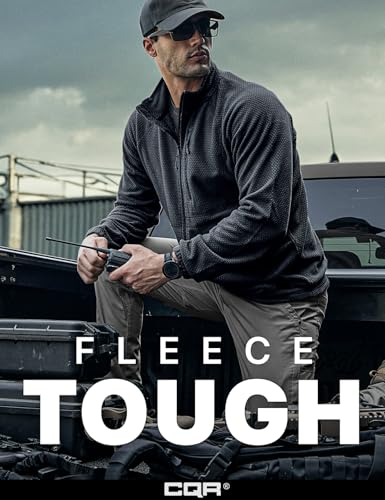 Image of CQR Men's Full-Zip Tactical Jacket, Soft Warm Military Winter Fleece Jackets, Outdoor Coats with Zipper Pockets