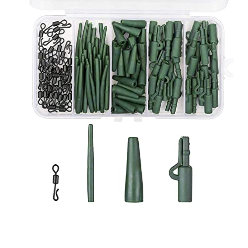 120 Pêche à la Carpe Kit, Emerillon Peche carpe Pince à Plomb de Peche, Pivots de Changement rapide, Manche anti-emmêlement Cover
