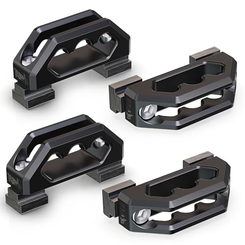 Image of RENO Bed Rail Cleats, Aluminum Tie Down Anchors for Cargo Trailer Compatible with Tacoma Tundra Gladiator Pickup Truck, Replaces PT278-35160 /35111 /35112 /35100-S1 /35050-S1 PT785-35050-S1(Black,4PCS)