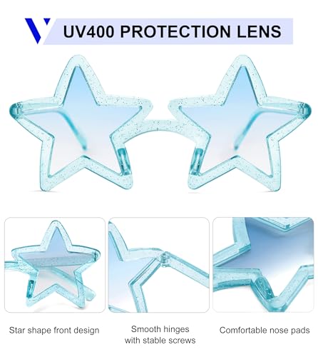 Image of VANLINKER Colorful Star Shape Sunglasses lovely cute sun glasses Party Glasses VL9839