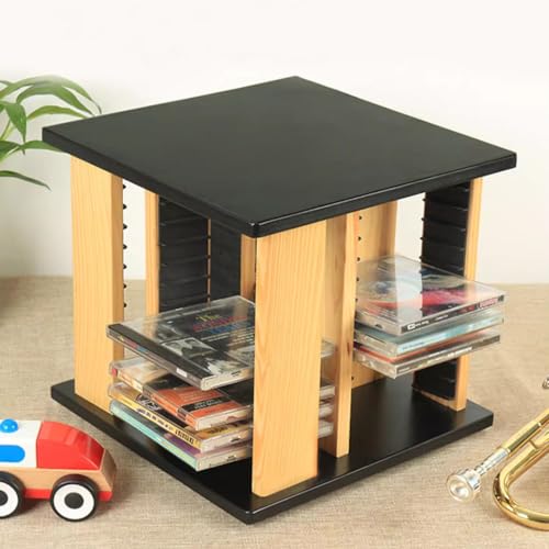 Scaffale porta CD rotante a 48 scomparti, salvaspazio, per cucina, bagno e piano di lavoro, elegante supporto per CD per gli amanti della musica