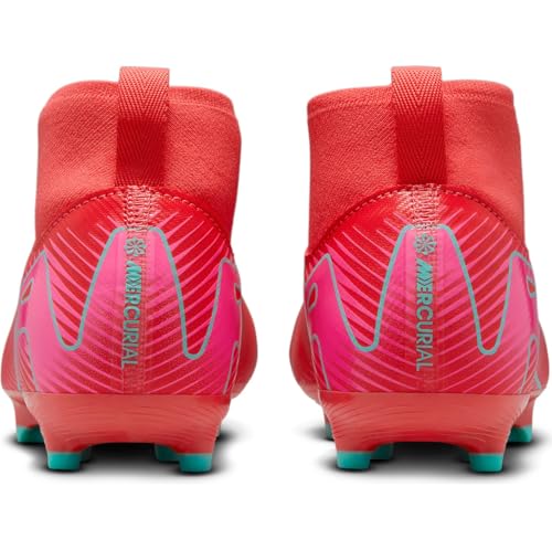 Nike Jr. Mercurial Superfly 10 Academy Little/Big Kids' MG High-Top Soccer Cleats (FQ8304-800, Ember Glow/Aurora Green)3