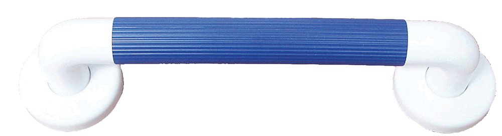 Aidapt Blue Safety 300mm (12") Ribbed UPVC Plastic Grab Bar with Support Rail Aid