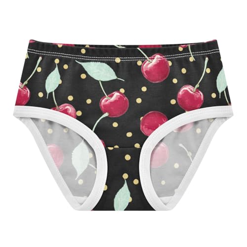 Wusikd Cherries Polka Dots Girls' Underwear Cotton Girls Briefs Soft Toddler Underwear 2T