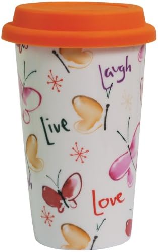 Westland Giftware SS-WL-22121"Live, Laugh, Love" Travel Coffee Or Tea To-Go Decorated Mug, 12 oz