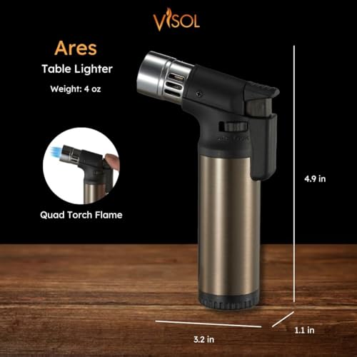 Encendedor Visol Ares Butano Quad Antiviento Reutilizable miniatura 2
