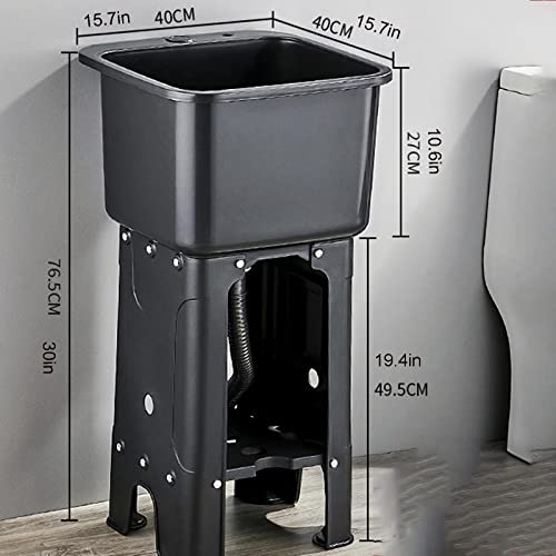 Fregadero independiente, fregaderos inclinados, fregadero de piso con lavabo profundo, fregaderos resistentes con estación de lavado independiente, para jardín, garaje, escuelas, hospitales, facto