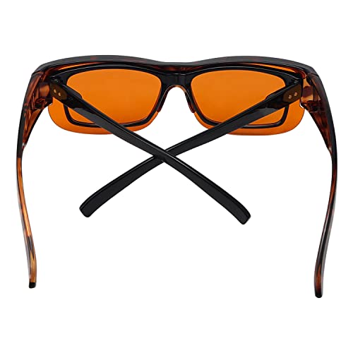 Image of Eyekepper 100% Blue Light Reduction Fitover Anti-Blue Blocking Computer Eyeglasses with Amber Lenses