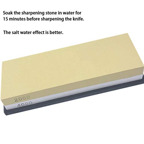 ISCBAFYX Knife Sharpening Sharpener Stone,2 Side Grit 2000/4000 Whetstone Water Stone with Silicon Non Slip Base for Kitchen Knives,Scissors,Carving and Gardening Tools - Image 2