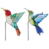 HOMSFOU 2 Stück Dekorative Gartenstecker Vogel aus Acryl Pflanzstab für Innen und Außen Blumentopf und Gartendeko Leicht Allgemein Einsetzbar
