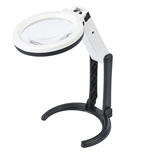 Beileshi - Lupa de escritorio con 10 ledes 2.5X