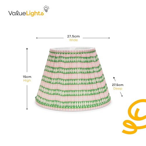 ValueLights | Small Pink Aztec Gathered Fabric Pleated Tapered Lampshade Easy Fit Light Shade | Shades & Home Improvements Essential | 27.5cm Shade Width - Image 5