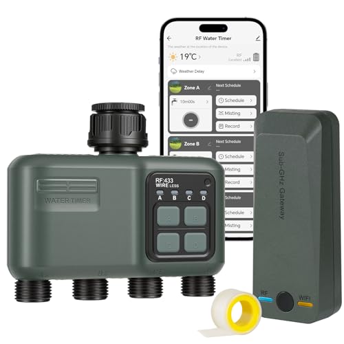 WiFi Smart Garden Hose Sprinkler Timer 4‑Zone