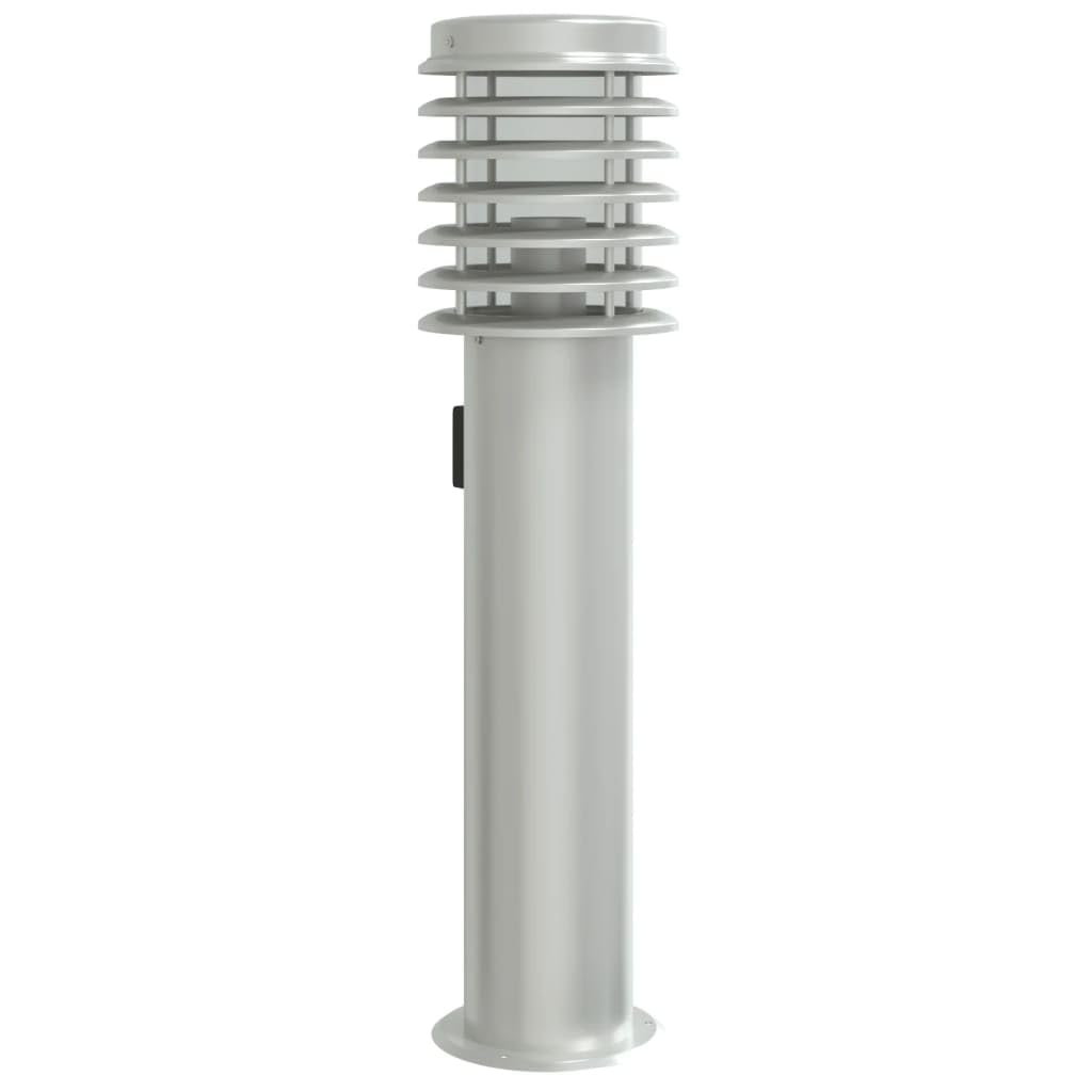 Lampada da Terra per Esterni con Presa Argento 60 cm in Acciaio,Lampade da Terra,Lampada da Terra Moderna,Lampade da Terra per Soggiorno-4006373