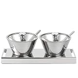 Stainless Steel Sugar Bowl with Lid and Spoon Sugar Containers for Countertop