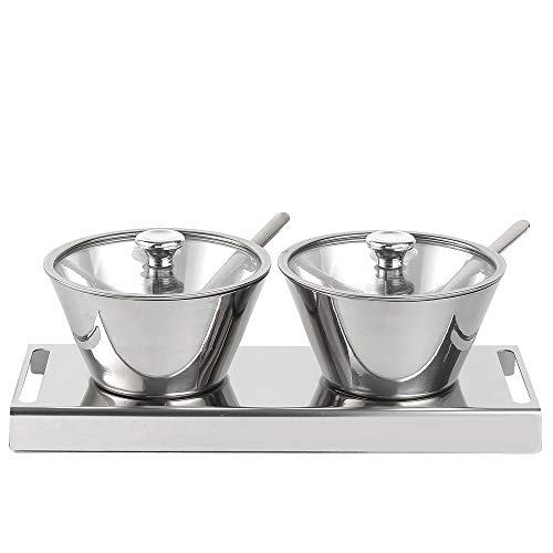 Stainless Steel Sugar Bowl With Lid And Spoon Sugar Containers For Countertop #TOP2