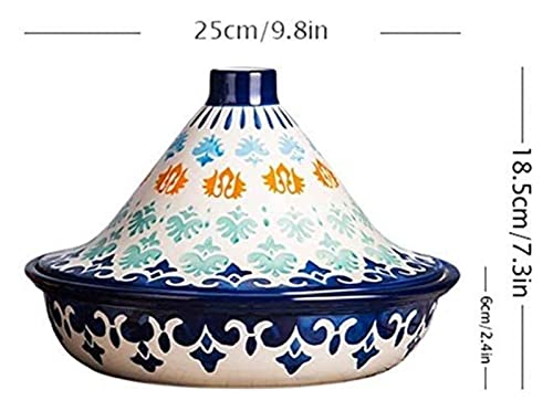 Natural Tagine Casserole Pot Cooking Pot Hand Painted Taginecooking Pot For Cooking And Stew Casserole Slow Cooker Compatible 25Cm 22.5.29 #TOP1