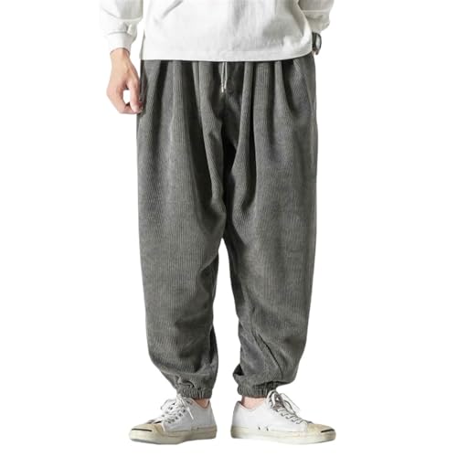 Pantalon lanterne en velours côtelé ample pour homme