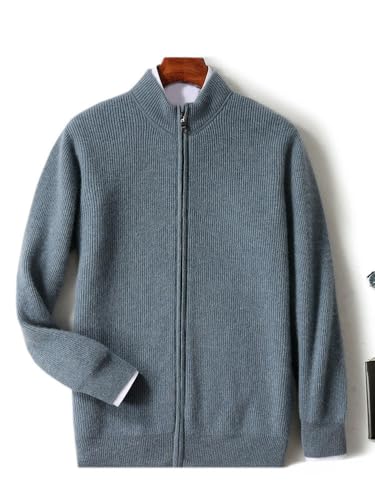 Jersey para hombre contra el frío suéter de punto grueso con cremallera 7
