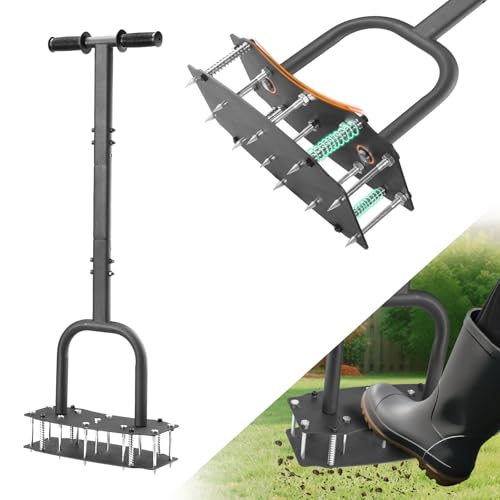 Herramienta manual con 11 púas para airear césped miniatura 1