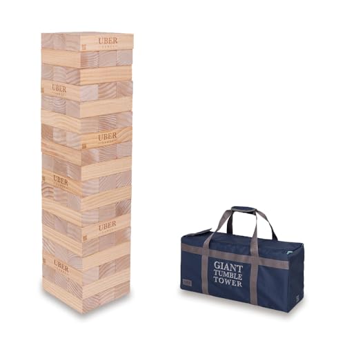 Uber Games - Torre de caída - Pino - Tamaño gigante - Juegos de jardín gigantes - Juegos gigantes al aire libre para todos - Torres de madera - Pino certificado FSC - Ideal para eventos, bodas y