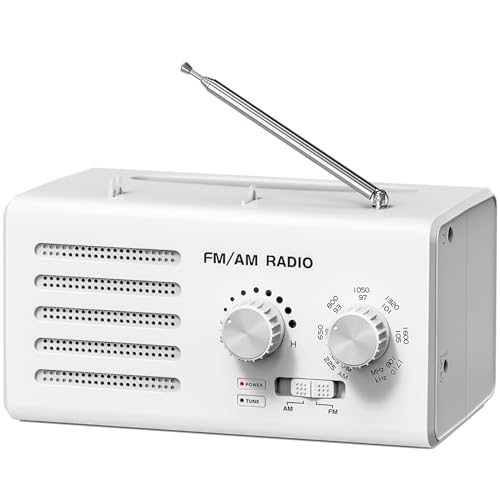 Radio Transistor Am/FM portátil (Blanco)