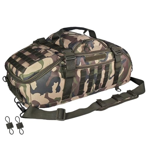 Image of Hannibal Tactical 65L Large Duffle Bag, 3-in-1 Tactical Backpack MOLLE Pack for Gym, Sports, Outdoor, Woodland