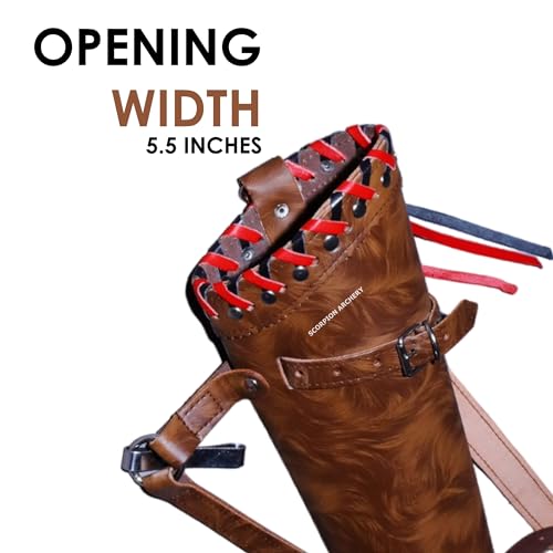 Traditional Leather Archery Quiver - Arrow Holder - Arrow Quiver - Black Quiver - Brown Quiver - Sage Quiver - Back Quiver Bow Arrow Holder - Handmade Leather Quiver Gift for him (1316 Tiger)