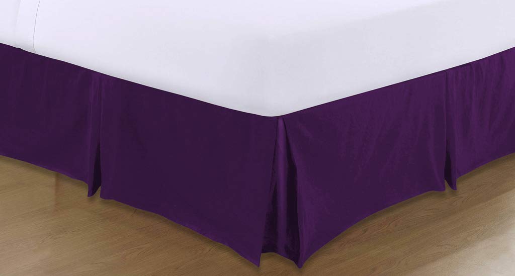 John Aird Aubergine Pleated Base Valance Bed Sheet (King, )