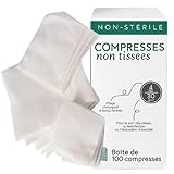 Lot de 10 Sachets de 100 Compresses Non Tissées Non Stériles (5 x 5cm) – Hypoallergéniques, Ultra-Absorbantes – Usage Médical et Domestique