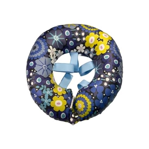 Puppy Bumpers® Rainy Day (Water Resistant) Blue Flower - Made in USA Puppy Bumpers Stuffed Safety Fence Collar to Keep Your pet Safely on The Right Side of The Fence.… (Up to 10") Cover