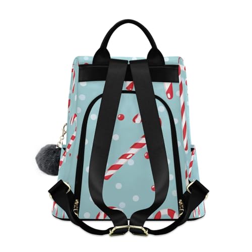 KLL Christmas Candy Fashion backpack for work lightweight bags for women backpack for Daily College Shopping with Pom-pom keychain2