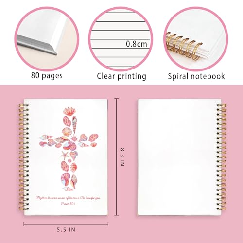 Journal chrétien à spirale avec couverture rigide et pages lignées