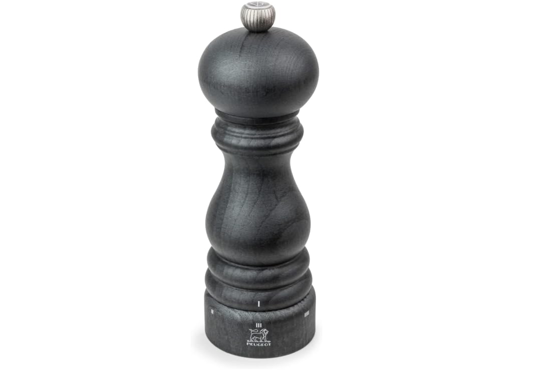 PEUGEOT - Paris u'Select 18 cm Salt Mill - 6 Predefined Grind Settings - Powdered Salt Innovation, Zirlion Mechanism - PEFC-Certified Wood - Made in France - Graphite Finish