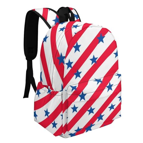 Navy Stars on U.S. Flag Stripes Funny Backpack Daily Casual Daypack Travel Mini Bag with Adjustable Strap Style-212