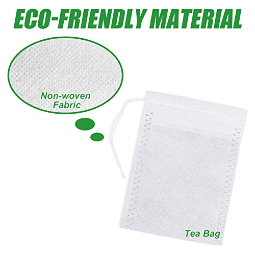 100 Pcs Reusable Tea Bags 9 x 7 cm Empty Drawstring Tea Filters for Loose Leaf Tea and Spices - Image 3