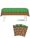 Calmi 3 Pack Pixel Miner Table Cover - 54.1"x108" XL Waterproof Cartoon Birthday Tablecloth- Gamer Party Supplies, Mining Pixel Party Decorations for Boys Girls Kids Party Decor