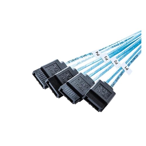 Cable SAS HD SFF8644 a 4 SATA 7Pin 1m miniatura 2