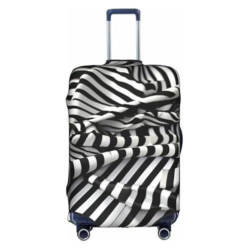 Housse de valise zébrée blanche M pour repérer son bagage à l'aéroport