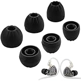 Replacement Ear Tips for KZ Headphone - 3 Pairs Silicone Eartips, Noise Isolation, for KZ All Series, for KZ ZSN, ZST, ZS10 Pro, EDX, DQ6, ZSX, AS10 and More, Replacement Accessories, L/M/S, Black