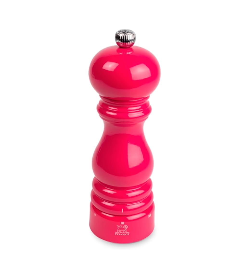 PEUGEOT - Salzmühle Paris u‘Select 18 cm - 6 Mahlgrade - Innovatives Zirlion-Mahlwerk für pulverfeines Salz - Aus PEFC-zertifiziertem Holz - Französisches Know-how - Bonbonrosa lackiert