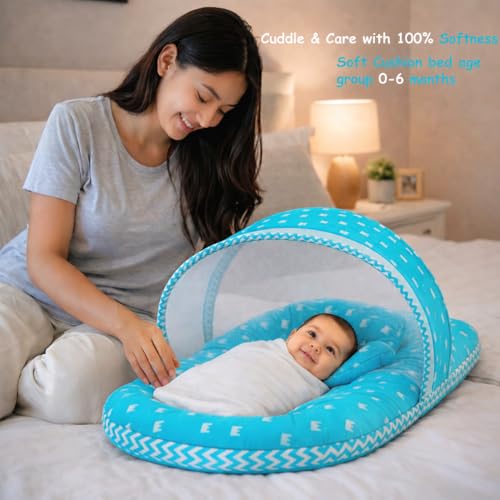 Image of Infantbond by fareto Newborn Baby Bedding Essentials | Daily Needs Items | Hopsital kit Ready Combo | Baby Products All (Pack of 32) (0-6months)(Blue Crown)
