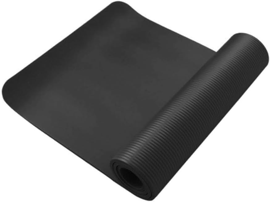 Anti-tear Non-slip Nbr Yoga Exercise Mat Large Textured Fitness Mat for Pilates Stretching Workouts Moisture-resistant Floor in Black