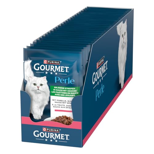 GOURMET Perle Erlesene Streifen Katzenfutter nass, mit Forelle, 26 x 85g
