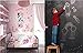 2 PIECES Sticker mural, Petite Souris, Minnie Mouse rose de dessin animé + 1 autocollant tableau noir craie 45 x 200 cm