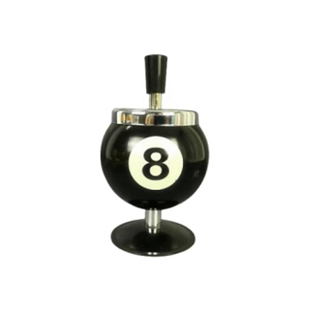 Boddceto Black Pool Billiard Ball Design Ashtray Portable Metal Ashtray For Pool House Billiards Ashtray,,No. 8